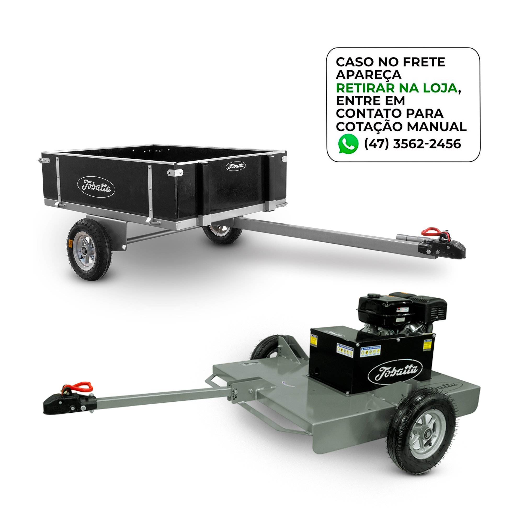 Combo Roçadeira Traseira RTM-900 + Carretinha Simples Basculante