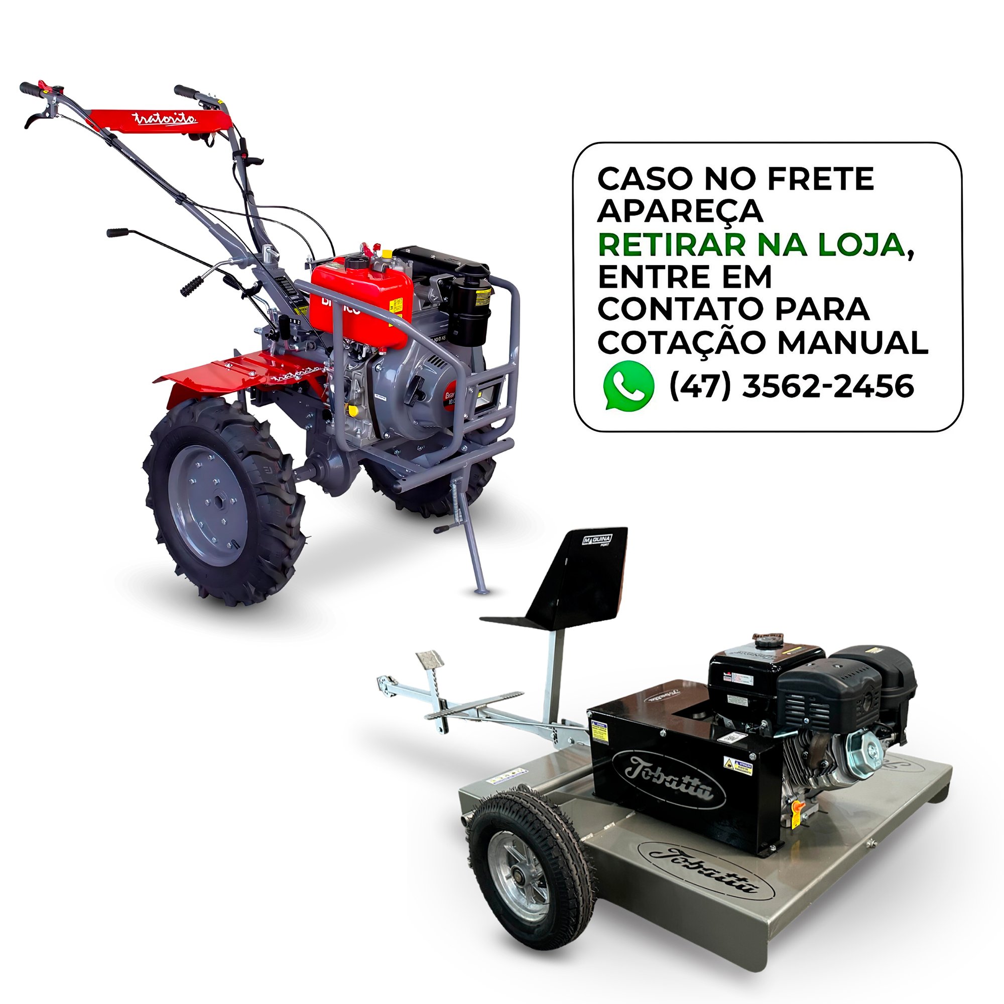 Mc.T様 Combo Motocultivador BTTD-10.0 a Diesel Branco + Roçadeira